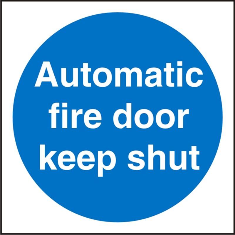 Mandatory Sign Fire Door Keep Shut Adhesive Vinyl 10 x 10 cm