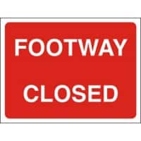 Information Sign Footway Closed Freestanding Corrugated Board 45 x 60 cm