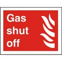 Fire Sign Gas Shut Off Self Adhesive Plastic 15 x 20 cm