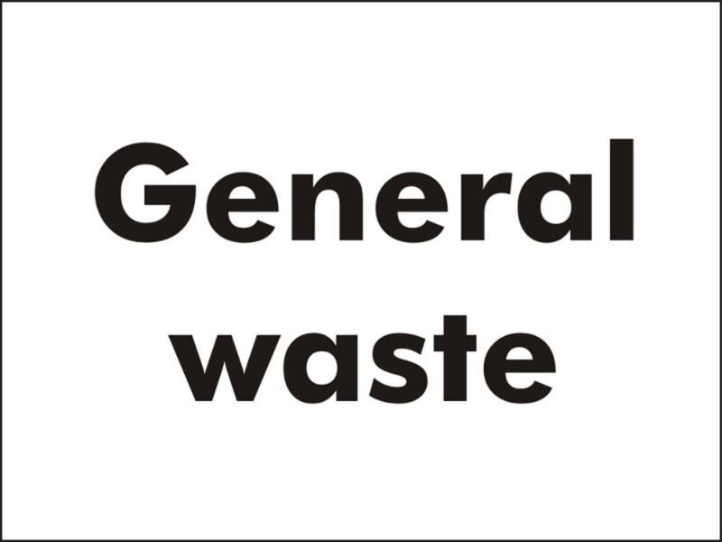Information Sign General Waste Freestanding PVC (Polyvinyl Chloride) 45 x 60 cm