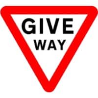 Road Sign Give Way Wall Mounted ACM (Aluminium Composite Material) 45 x 45 cm