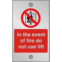 Fire Information Sign Do Not Use Lift Adhesive Acrylic 20 x 12 cm