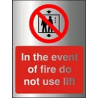 Fire Information Sign Do Not Use Lift Adhesive Aluminium 20 x 15 cm
