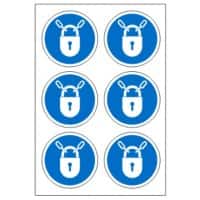 Mandatory Sign Keep Locked Adhesive Plastic