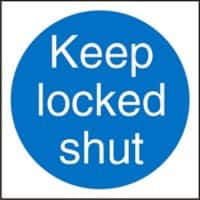 Mandatory Sign Keep Shut Adhesive Plastic 20 x 20 cm