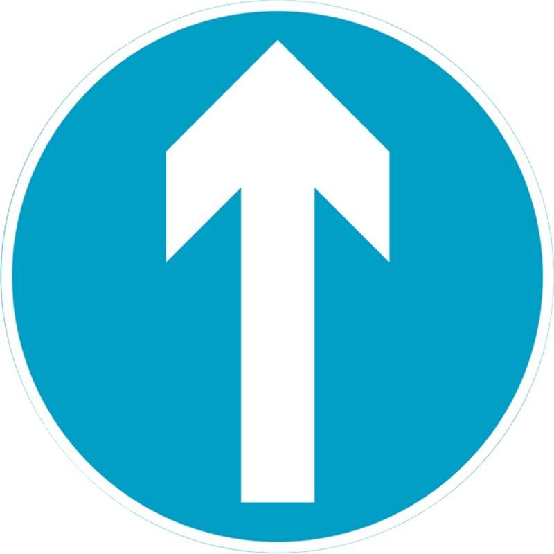 Road Sign Keep Straight Wall Mounted ACM (Aluminium Composite Material) 45 x 45 cm