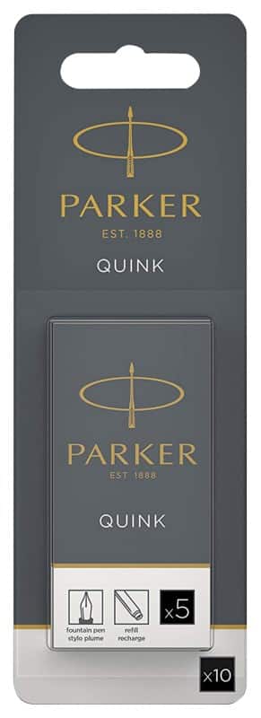 Parker Fountain Pen Refill Fountain Black 1950206 Pack of 10