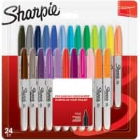 Sharpie Permanent Marker Fine Bullet 1.0 mm Assorted Pack of 24