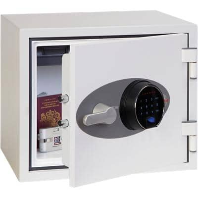 Phoenix Fire & Security Safe with Fingerprint Lock 19L FS1281F 360 x 410 x 365mm White