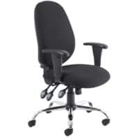 dynamic Task Operator Chair Permanent Contact Fabric Height-Adjustable Armrest Black 125 kg Lisbon