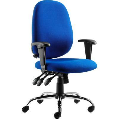 dynamic Permanent Contact Task Operator Chair with Adjustable Armrest and Seat Lisbon Black