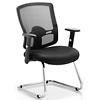 dynamic Basic Tilt Visitor Cantilever Chair with Adjustable Armrest and Seat Mesh Portland Black