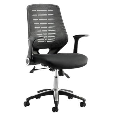 dynamic Synchro Tilt Task Office Chair with Armrest and Adjustable Seat Relay Airmesh Black