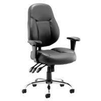 dynamic Operator Chair Permanent Contact Bonded leather Height-Adjustable Armrest Black 125 kg Storm