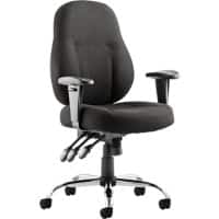 dynamic Operator Chair Permanent Contact Fabric Height-Adjustable Armrest Black 125 kg Storm