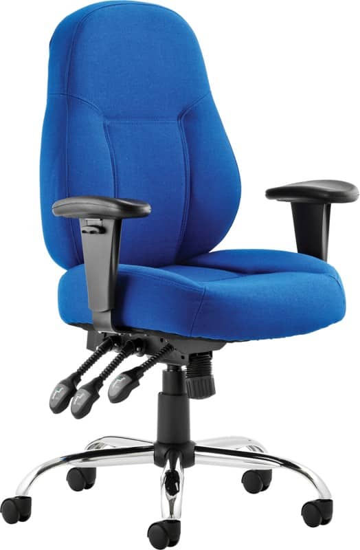 dynamic Operator Chair Permanent Contact Fabric Height-Adjustable Armrest Blue 125 kg Storm