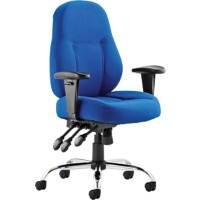 dynamic Operator Chair Permanent Contact Fabric Height-Adjustable Armrest Blue 125 kg Storm