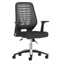 dynamic Synchro Tilt Task Office Chair with Armrest and Adjustable Seat Relay Airmesh Black, Silver