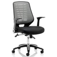 dynamic Synchro Tilt Task Office Chair with Armrest and Adjustable Seat Relay Airmesh Black, Silver