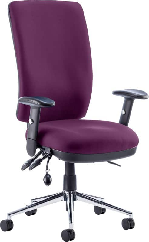 dynamic Triple Lever Ergonomic Office Chair with Adjustable Armrest and Seat Chiro High Back Tansy Purple