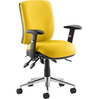 dynamic Triple Lever Ergonomic Office Chair with Adjustable Armrest and Seat Chiro Medium High Senna Yellow