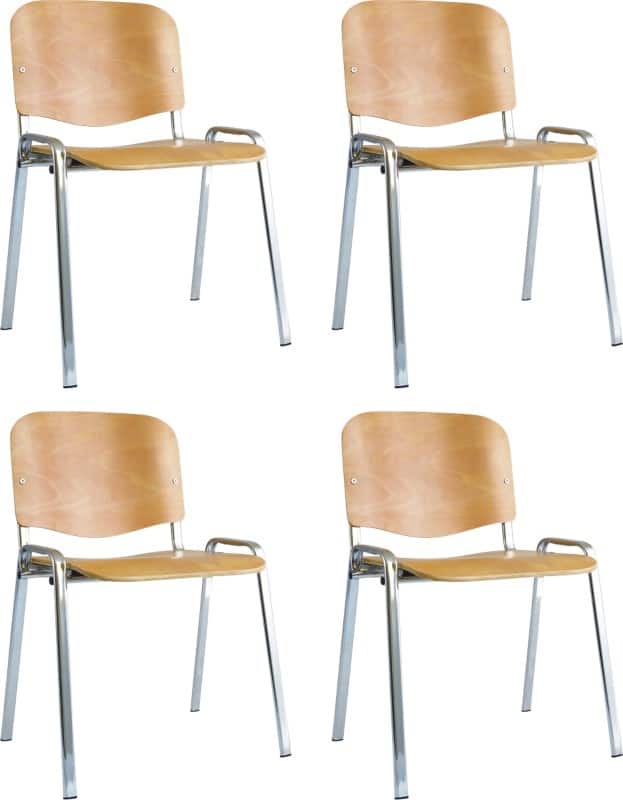 Dynamic Stacking Chair Iso Beech Pack of 4