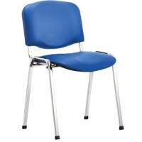 Dynamic Stacking Chair Iso Blue with Chrome Frame Pack of 4