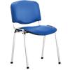 Dynamic Stacking Chair Iso Blue with Chrome Frame Pack of 4