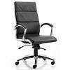 dynamic Synchro Tilt Executive Chair with Armrest and Adjustable Seat Classic Bonded Leather Black with White Shell