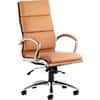 dynamic Synchro Tilt Executive Chair with Armrest and Adjustable Seat High Back Classic Bonded Leather Tan