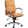 dynamic Synchro Tilt Executive Chair with Armrest and Adjustable Seat Medium Back Classic Bonded Leather Tan