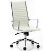 dynamic Synchro Tilt Executive Chair with Armrest and Adjustable Seat Ritz Bonded Leather High Back Ivory