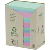 Post-it Recycled Sticky Notes 127 x 76 mm Pastel Rainbow Assorted Colours 16 Pads of 100 Sheets