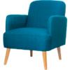 Paperflow Visitor Armchair with Armrest Brooks Blue, Beech