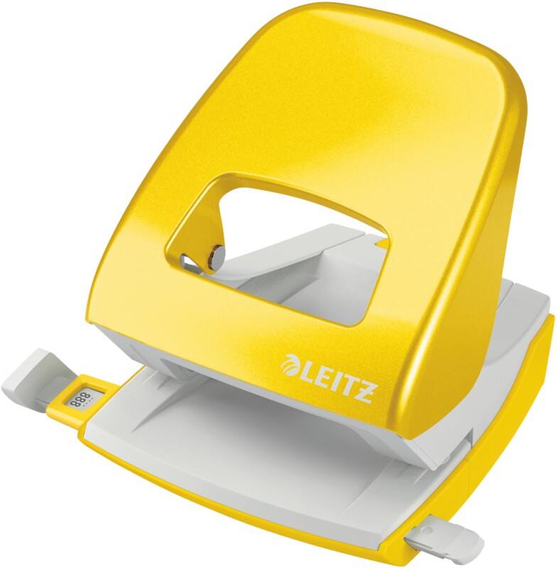 Leitz NeXXt WOW Metal 2 Hole Punch 5008 30 Sheets Yellow