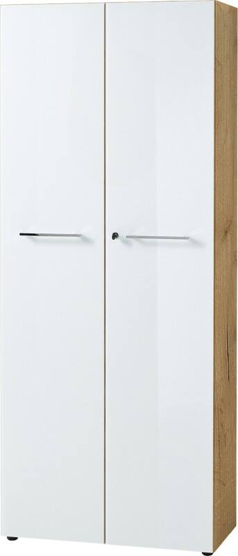 GERMANIA Non Height Adjustable Filing Cabinet Oak 800 (W) x 370 (D) x 1,960 (H) mm Chipboard, Glass