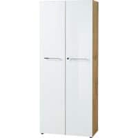 GERMANIA Non Height Adjustable Filing Cabinet Oak 800 (W) x 370 (D) x 1,960 (H) mm Chipboard, Glass