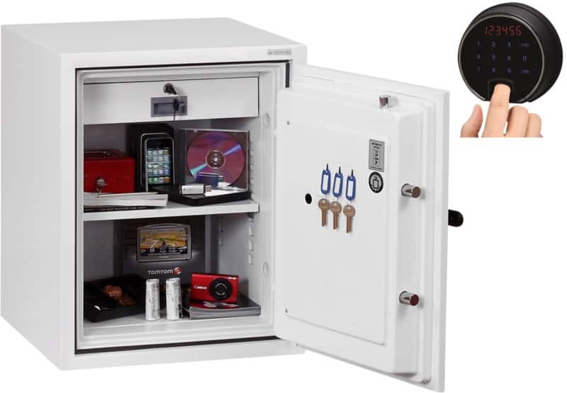 Phoenix Fire Safe with Fingerprint Lock 63L FS0441F Fire Fighter 640 x 500 x 500mm White