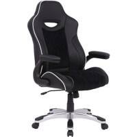 Alphason Basic Tilt Executive Chair with Armrest and Adjustable Seat Silverstone Faux Leather Black, White