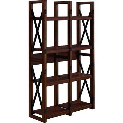 Alphason Wildwood Wood Veneer Bookcase with 8 Shelves 9631196COM 920 x 330 x 1524 mm Dark Brown