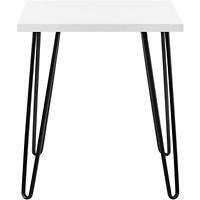Alphason Rectangular End Table with White MDF Top and White Stipple Frame 5012015COM 495 x 495 x 559 mm