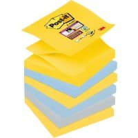 Post-it New York Collection Super Sticky Z-Notes 76 x 76 mm Assorted Colours 6 Pads of 90 Sheets