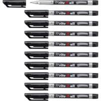 STABILO Write-4-all 156/46 Permanent Marker Fine Bullet Black Water Resistant Pack of 10