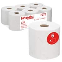 WYPALL Wiping Paper 7278 L20 2 Ply Centrefeed White 6 Rolls of 400 Sheets