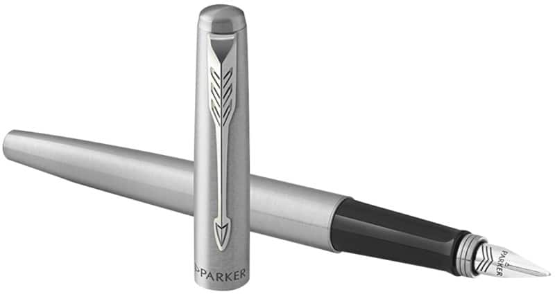 Parker Non-retractable Fountain Pen  -   Medium Silver Jotter