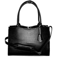 SOCHA Ladies Laptop Bag Croco Jet Black 42 x 13 x 31.5 cm Black