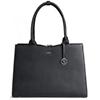 SOCHA Ladies Laptop Bag Straight Line Black 15.6 Inch Synthetic Leather Black 42 x 13 x 31.5 cm