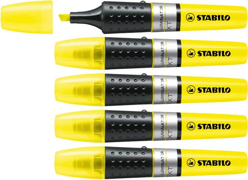 STABILO LUMINATOR Yellow Highlighter Pack of 5