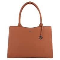 SOCHA Ladies Laptop Bag Straight Line Cognac 15.6 Inch Synthetic Leather Cognac 42 x 13 x 31.5 cm