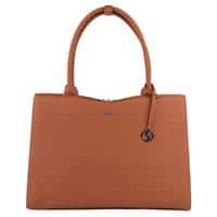 SOCHA Ladies Laptop Bag Straight Line Cognac 15.6 Inch Synthetic Leather Cognac 42 x 13 x 31.5 cm